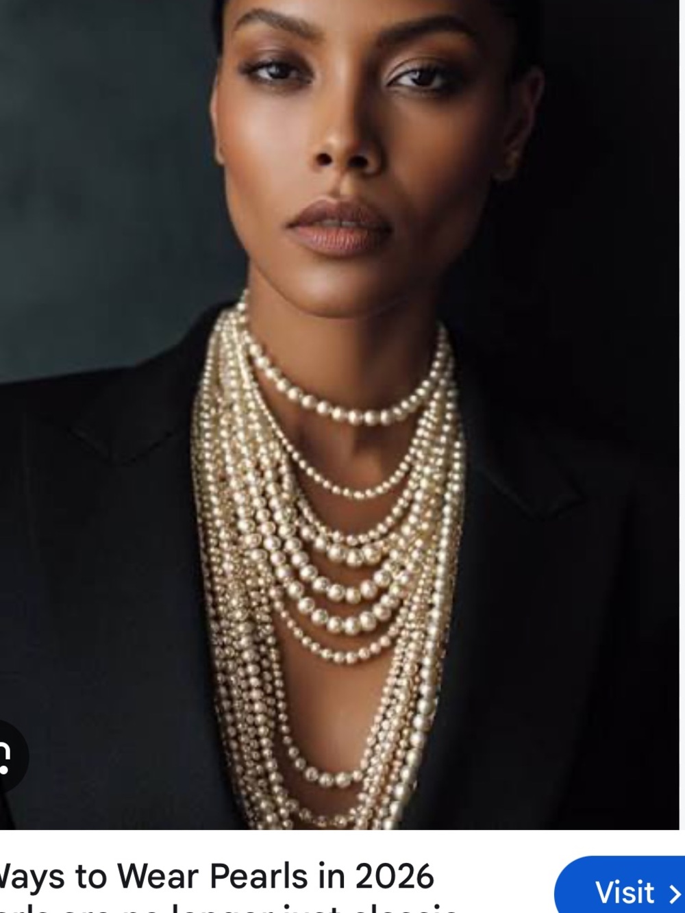 💄Classic Multi-Strand Ivory Pearl Necklace